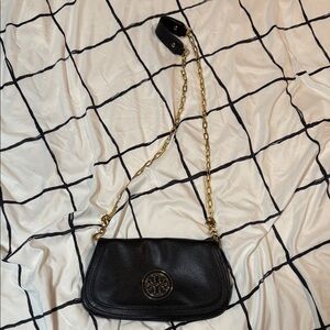 Tory Burch Black Shoulder Bag with Gold Chain